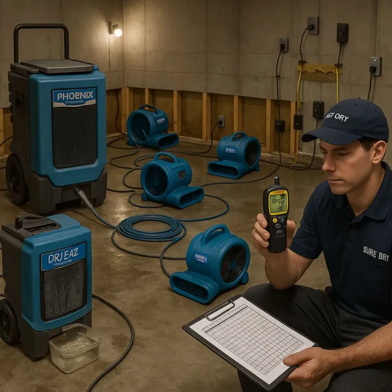 Structural Drying and Dehumidification process in Muskegon Heights, MI